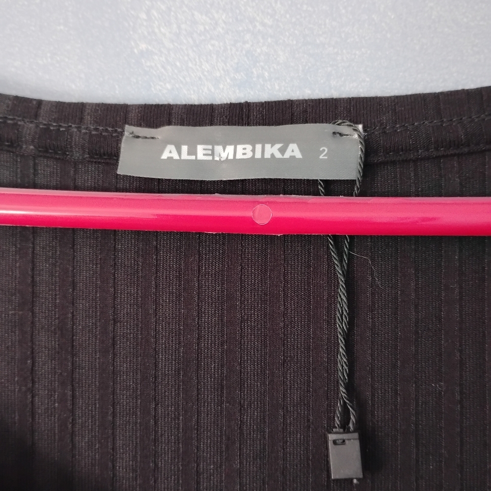 New ALEMBIKA Black Midi Sleeveless Dress Pockets S M - Picture 4 of 6